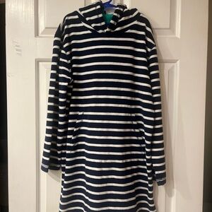 Mini Boden Navy and White Striped Kids Swim Coverup